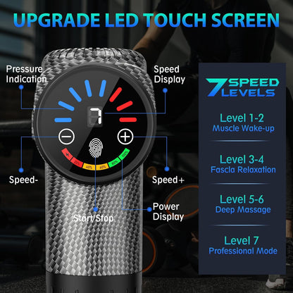 TOLOCO Massage Gun, Deep Tissue Back Massage for Athletes for Pain Relief, Percussion Massager with 10 Massages Heads & Silent Brushless Motor, Relaxation Gifts for Men Women, Black
