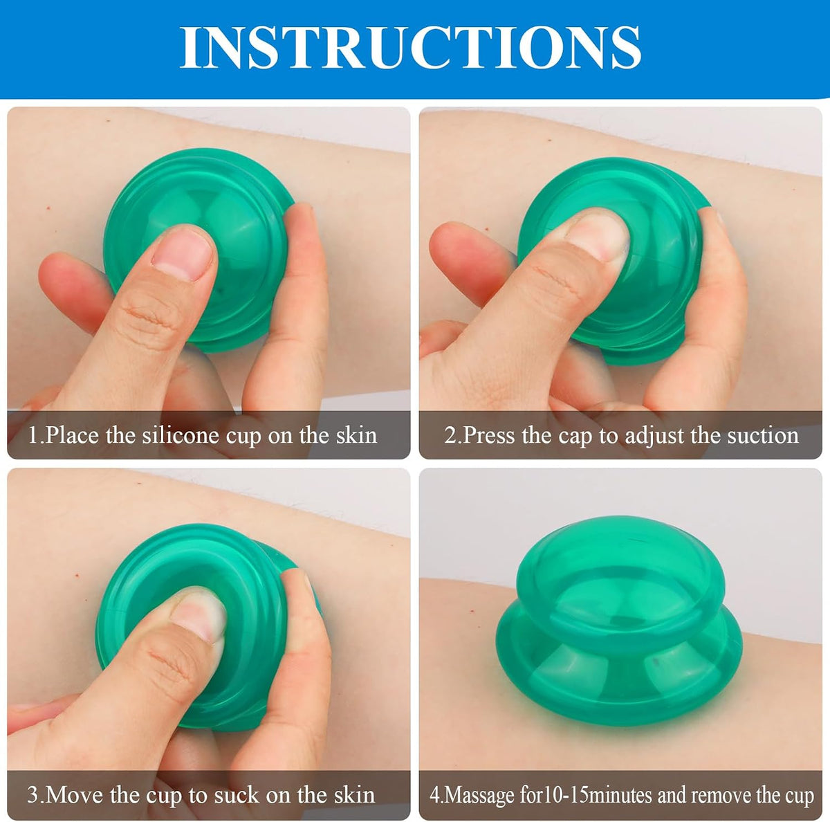 Silicone Cupping Therapy Sets (Set of 3), Cupping Kit for Massage Therapy