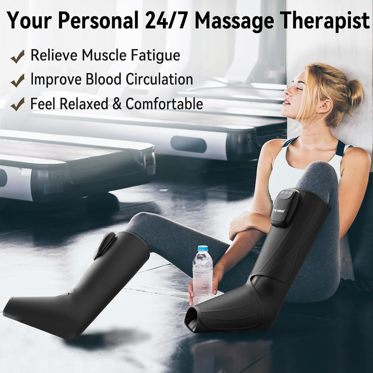 FIT KING Cordless Leg Compression Massager, Foot and Calf Massage Boot