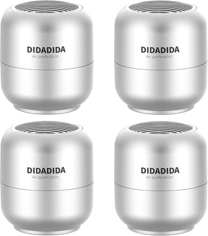 Refrigerator Deodorizer & Air Purifier, 2 Pack | Eliminates 99% Odors, Long-Lasting Activated Charcoal Odor Absorber for Fridge & Home (Silver+Black)
