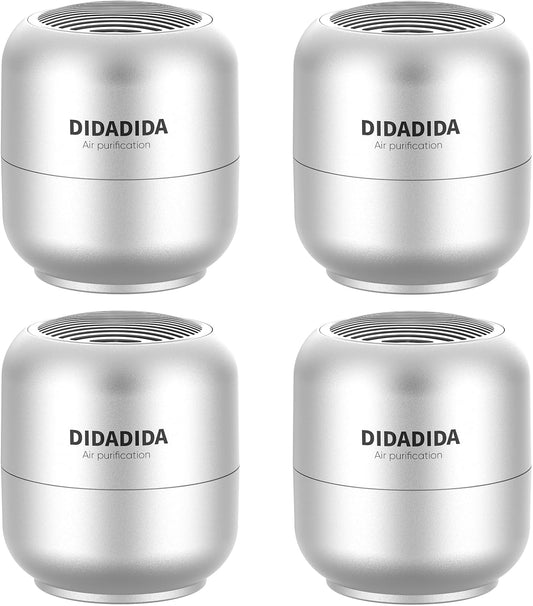 Refrigerator Deodorizer & Air Purifier, 2 Pack | Eliminates 99% Odors, Long-Lasting Activated Charcoal Odor Absorber for Fridge & Home (Silver+Black)