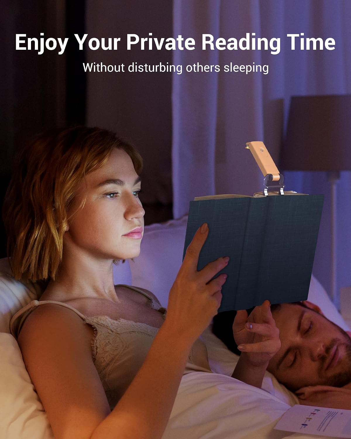 DEWENWILS USB Rechargeable Book Reading Light, 3000K Warm White, Brightness Adjustable Clip on LED Bookmark Lamp at Night in Bed, Portable Booklight for Bookworms, Kids