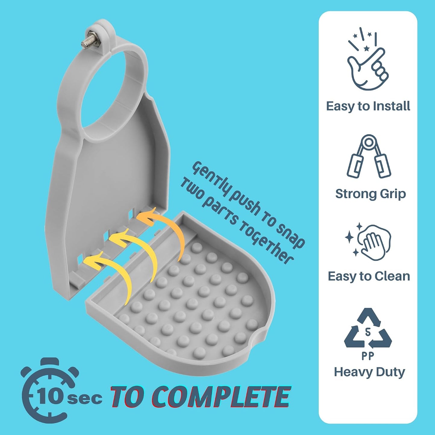 Detergent Cup Holder Set of 2, Besuerte Tidy Cup Laundry Detergent Drip Catcher Leak for Laundry Room Durable- No-Fall, No Drips or Spills【Grey】