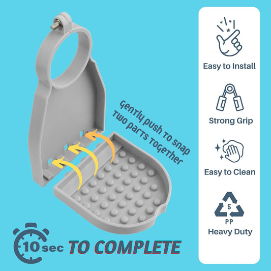 Detergent Cup Holder Set of 2, Besuerte Tidy Cup Laundry Detergent Drip Catcher Leak for Laundry Room Durable- No-Fall, No Drips or Spills【Grey】