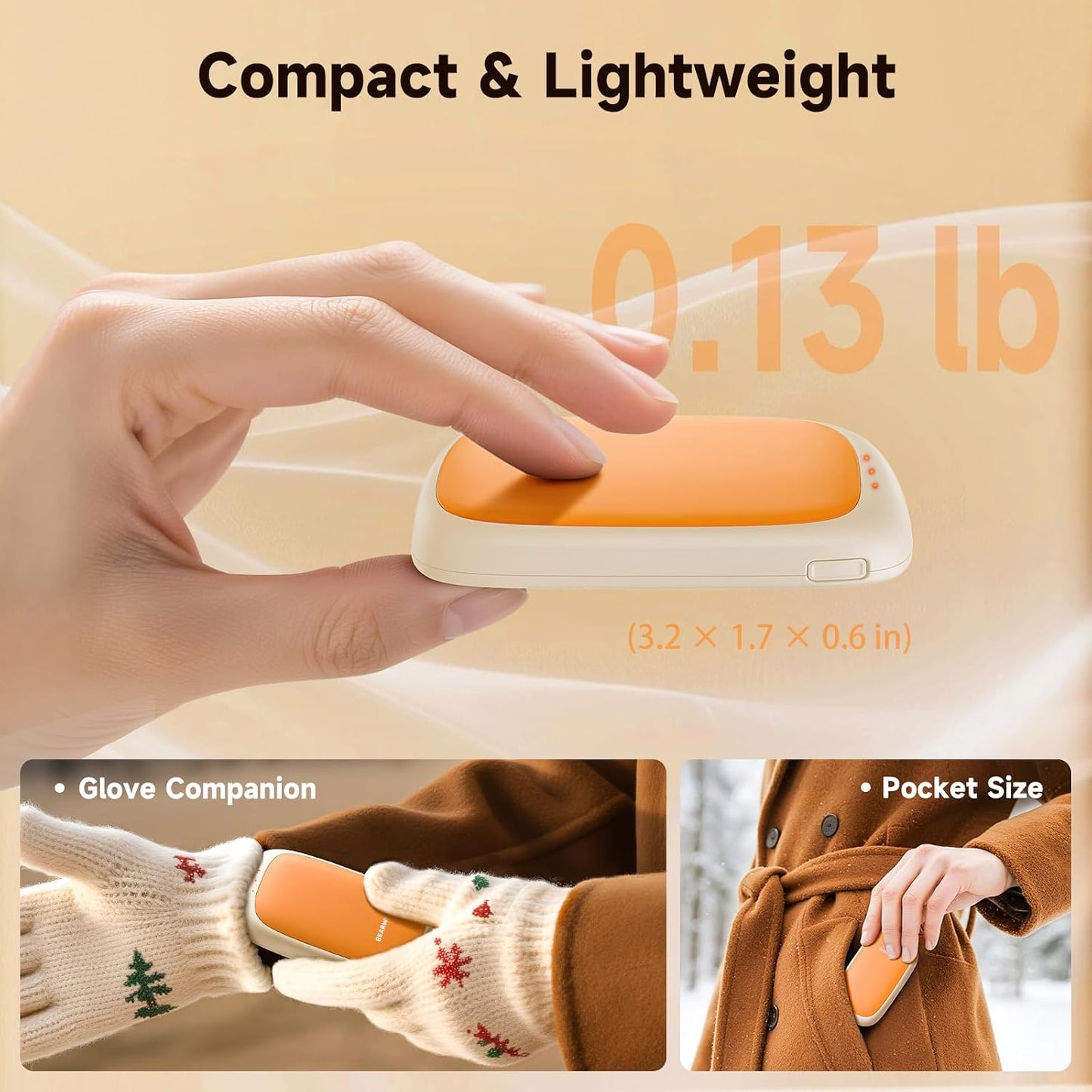 Electric Hand Warmers Rechargeable - 2 Pack Magnetic Pocket Heater Handwarmers with AI Chips, Portable Hunting Gear, Reusable Winter Essentials, Gift Ideas for Men, Women, Outdoor