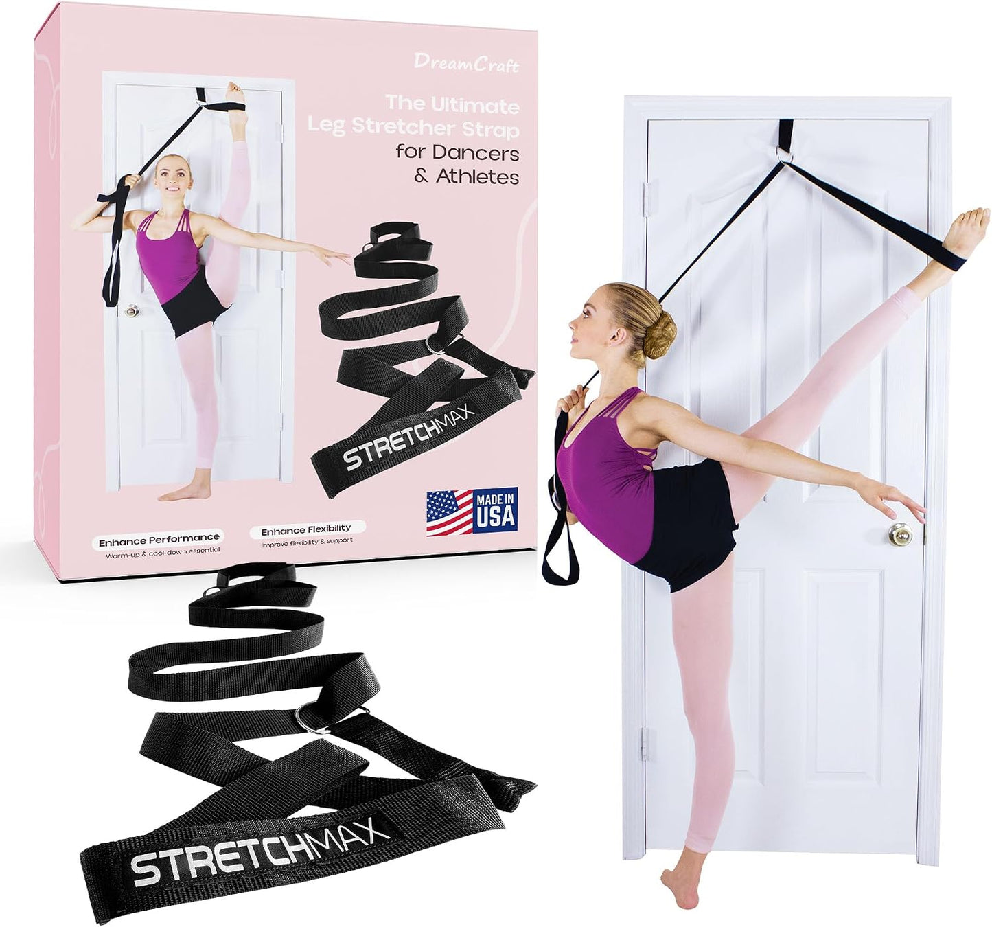 Leg Stretcher Strap - Stretch Bands for Exercise and Training, Stretching Bands for Flexibility Equipment, Gymnastics Stretching Strap, Flexibility Band and Exercise Stretch Bands for Flexibility