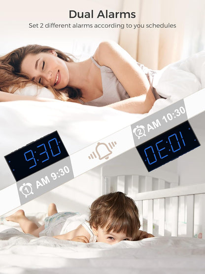 Vibrating Alarm Clock for Heavy Sleepers with Bed Shaker, 116dB Dual Alarms