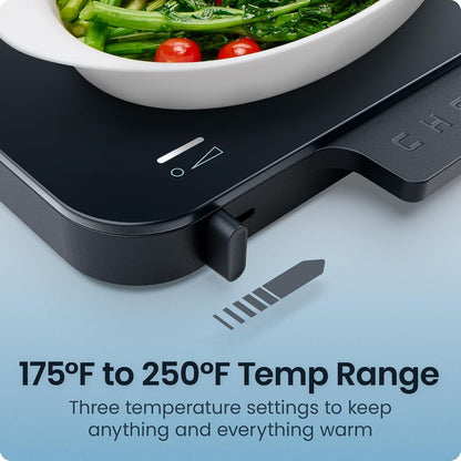 Chefman Everything Warmer Electric Warming Tray, 20” x 16” Modular Expanding Design, Graphene Full-Surface Heating, Food Warming Mat for Parties, Gatherings & Daily Use, Two Tempered Glass Panels
