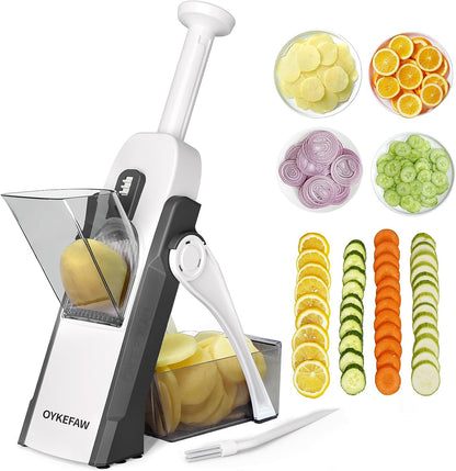 Safe Mandoline Slicer for Kitchen, Potato Slicer for Chips,Vegetable Cutter | Potato Slicer for Chips, 6 in 1 Vegetable slicer with Thickness Adjuster, Faster Kitchen Slicer for Meal Prep (Only Slice)