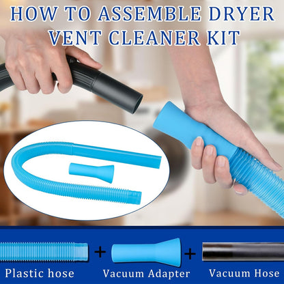 Dryer Vent Cleaner Kit Vacuum Hose Attachment Lint Brush Cleaning Tool