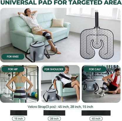 Ice Machine for Knee After Surgery w/Compression, Hip Replacement Cold Therapy Machine, Cryocuff Wrap Pack for Shoulder Recovery, ACL Cold Circulation System
