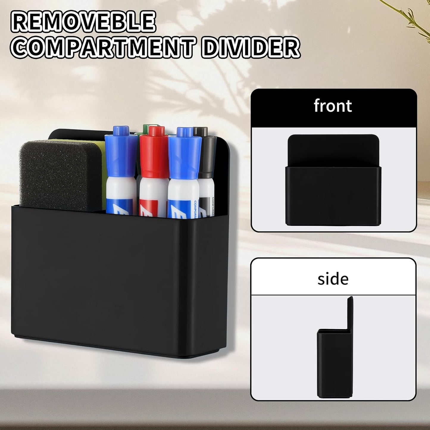 Camelmother 2Pcs Magnetic Dry Erase Marker Holder For Whiteboard Fridge | 2Slots Locker Accessories Teacher Classroom Must Haves Fridge magnets