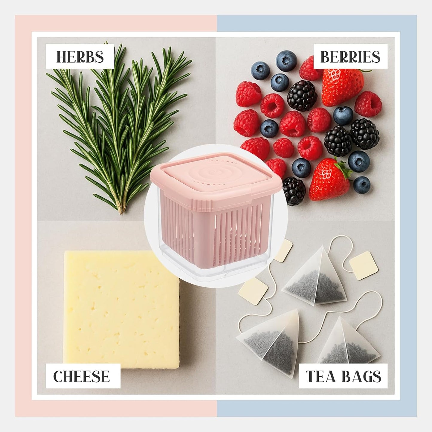 LemonRoad Set of 3 Berry Containers for Fridge, 1-Quart Berry Basket with Removable Colander, Kitchen Fruit Baskets for refrigerator, for Strawberry, Grape, Cherry, Berries Fresh longer