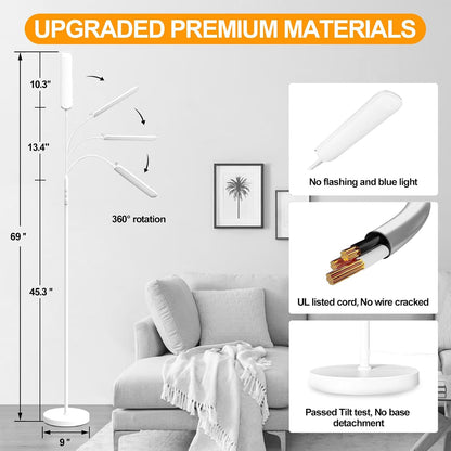 marctronic Floor Lamp, 18W 1800LM Super Bright LED Floor Lamp with Remote & Works with Smart Plug, Dimmable Timing Eye Caring Reading Lamps Floor Standing for Living Room Bedroom Office