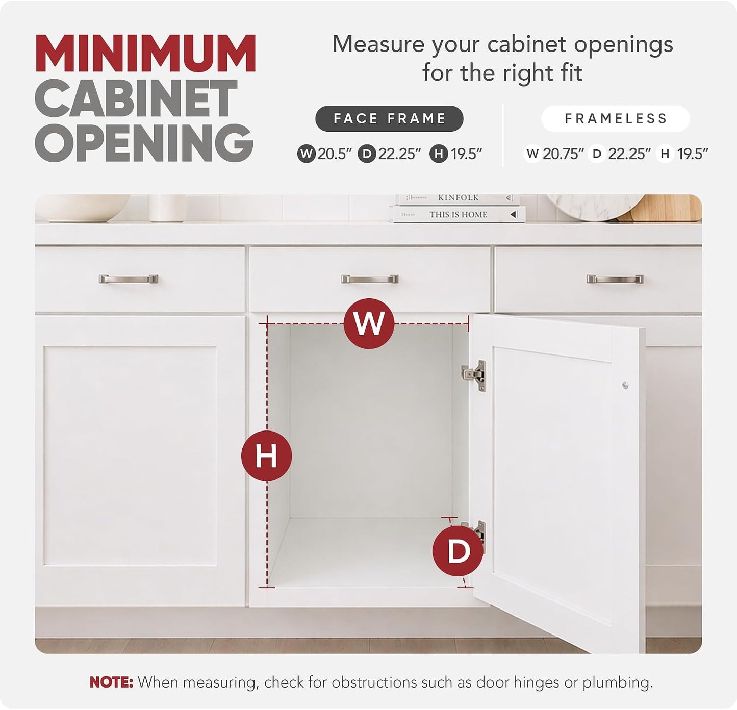 Rev-A-Shelf Pullout Organizer for Cabinets, Min Opening Width of 18" | STwo-Tier Steel Shelf for Kitchen or Vanity Cabinet Organization, Heavy Gauge Wire Slide Out Storage Basket, 5WB2-1822CR-1