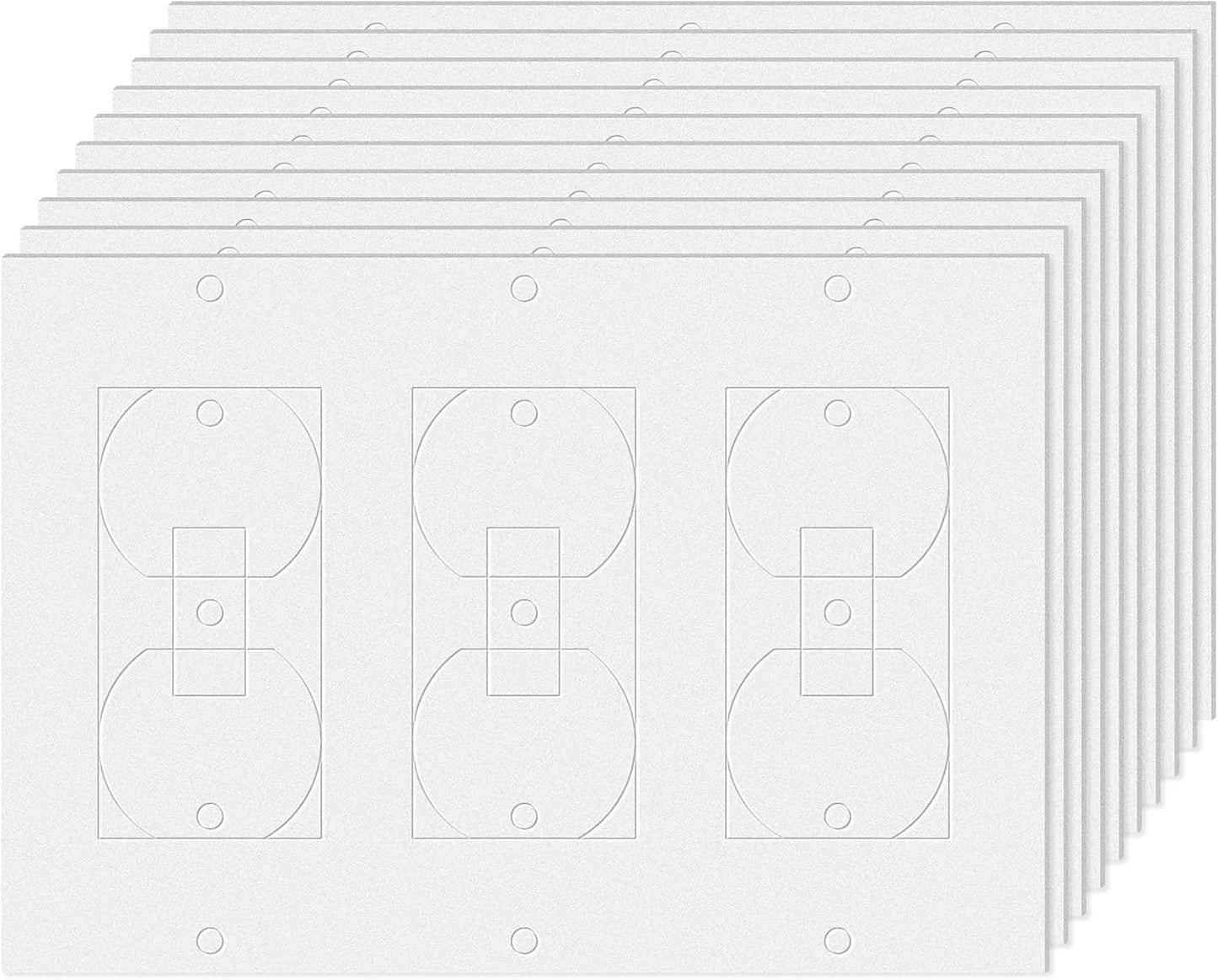 Tondiamo 20 Pcs Foam Outlet Insulation Gasket Pads,4.25 x 6.2 Inch,3-gang | Draft Blocker for Electrical Boxes, Fits Wall Switch Covers, Energy Saving Sealing Foam, Easy Peel Stick Install
