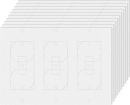 Tondiamo 20 Pcs Foam Outlet Insulation Gasket Pads,4.25 x 6.2 Inch,3-gang | Draft Blocker for Electrical Boxes, Fits Wall Switch Covers, Energy Saving Sealing Foam, Easy Peel Stick Install