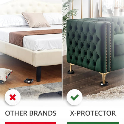 X-Protector Furniture Cups - 8 PCS 2.2" - Non Slip Furniture Pads (Round) | Transparent Floor Protectors - Bed Stoppers to Prevent Sliding - Keep Furniture from Sliding on Floor!