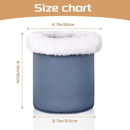 Plush Lined Glasses Holder,Protective Leather Eyeglass Case,Anti-Scratch Eyeglass Holder Stand for Nightstand,Office Desk,Ocean Blue