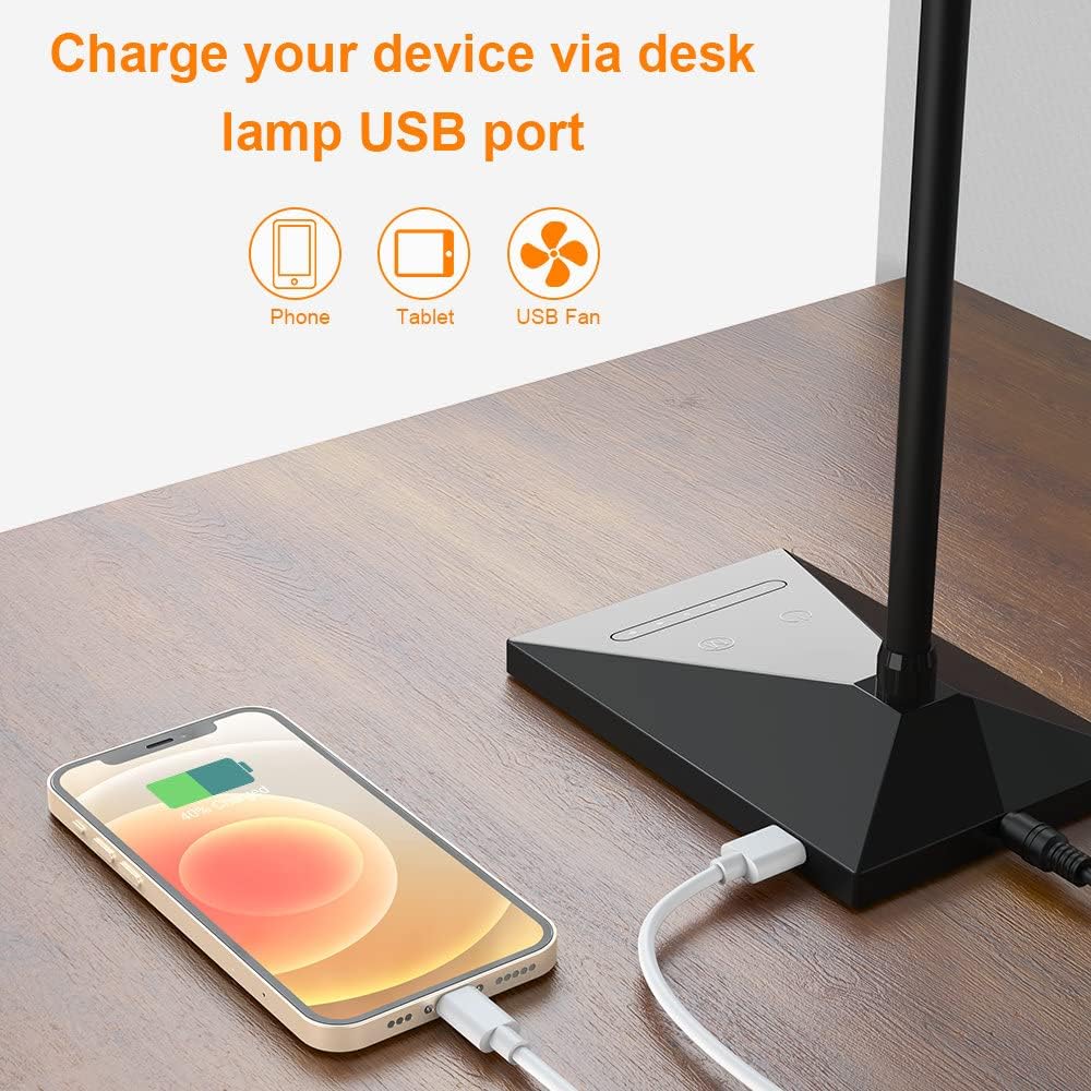 Vansuny Clip on LED Desk Lamp, Eye-Caring USB Reading Light for Home Office