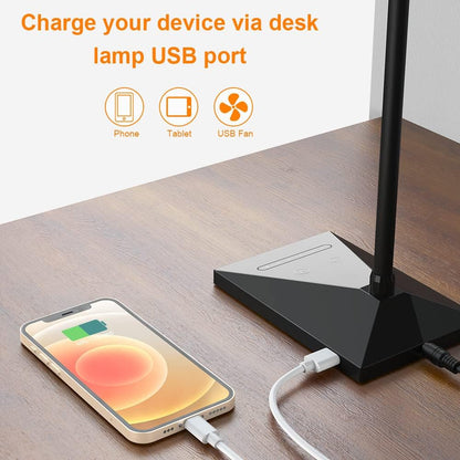 Vansuny Clip on LED Desk Lamp, Eye-Caring USB Reading Light for Home Office