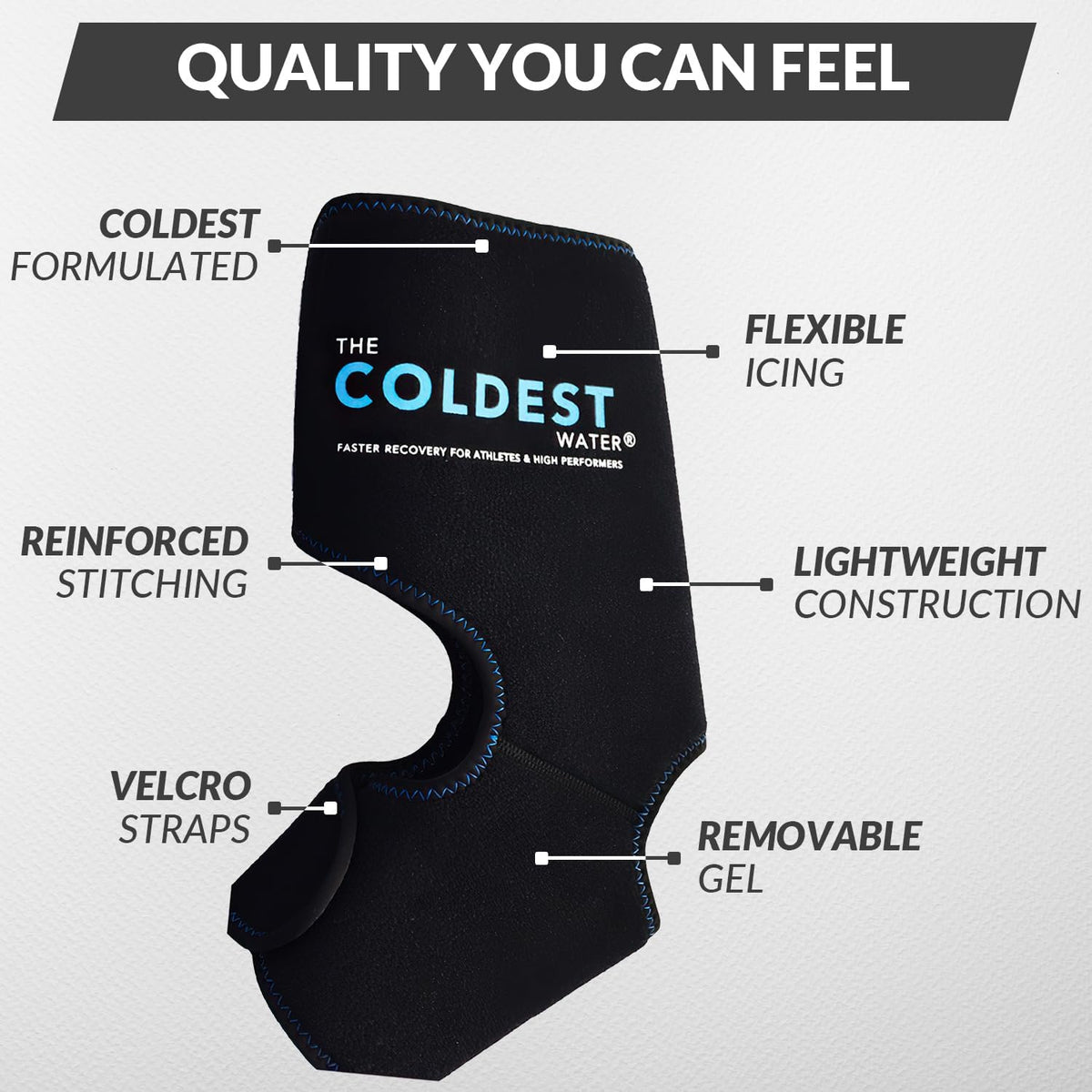 Coldest Foot Ankle Achilles Tendonitis Icing Pain Relief Ice Wrap with Cold Compression Gel Packs | Best for Achilles Tendon Injuries, Plantar Fasciitis, Heel and Sore Feet Cold Therapy
