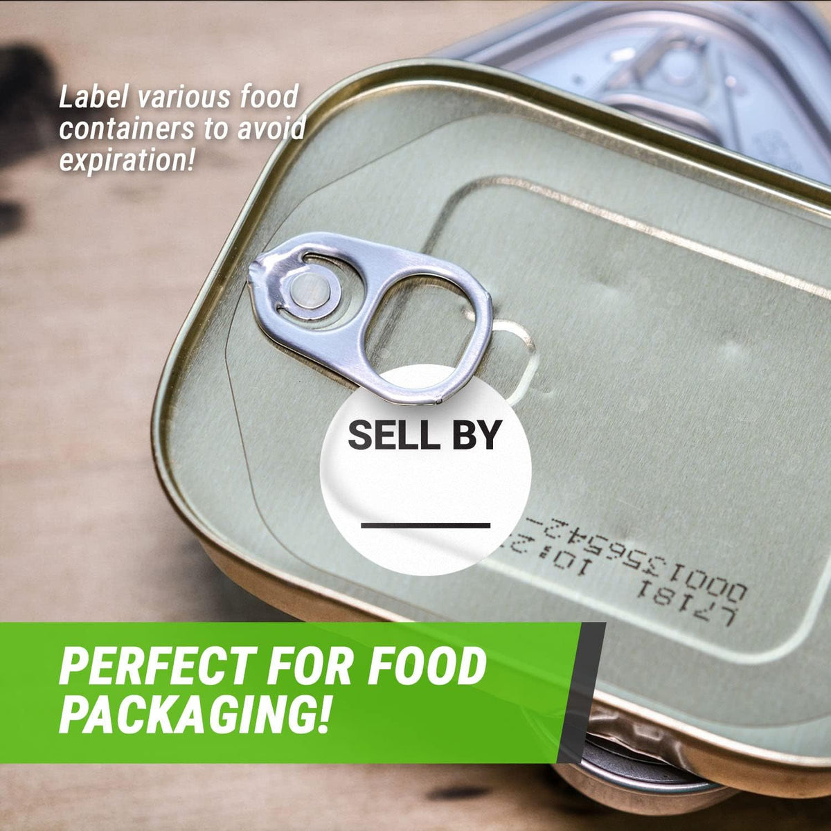 Sell By/Expiration Food Date Labels (1.5 inch, Round - 300 Labels)