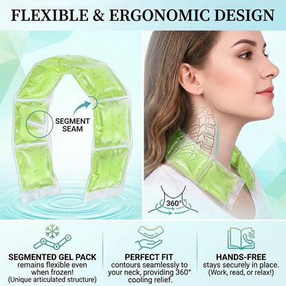 Cooling Towel with Soft Gel Ice Pack Inserts |Gel Ice Packs Reusable - Multi Purpose Compression Wrap - Neck, Legs, Arms, Shoulders - Ideal for Post Surgery, Migraines, Hiking and Injuries (Blue)