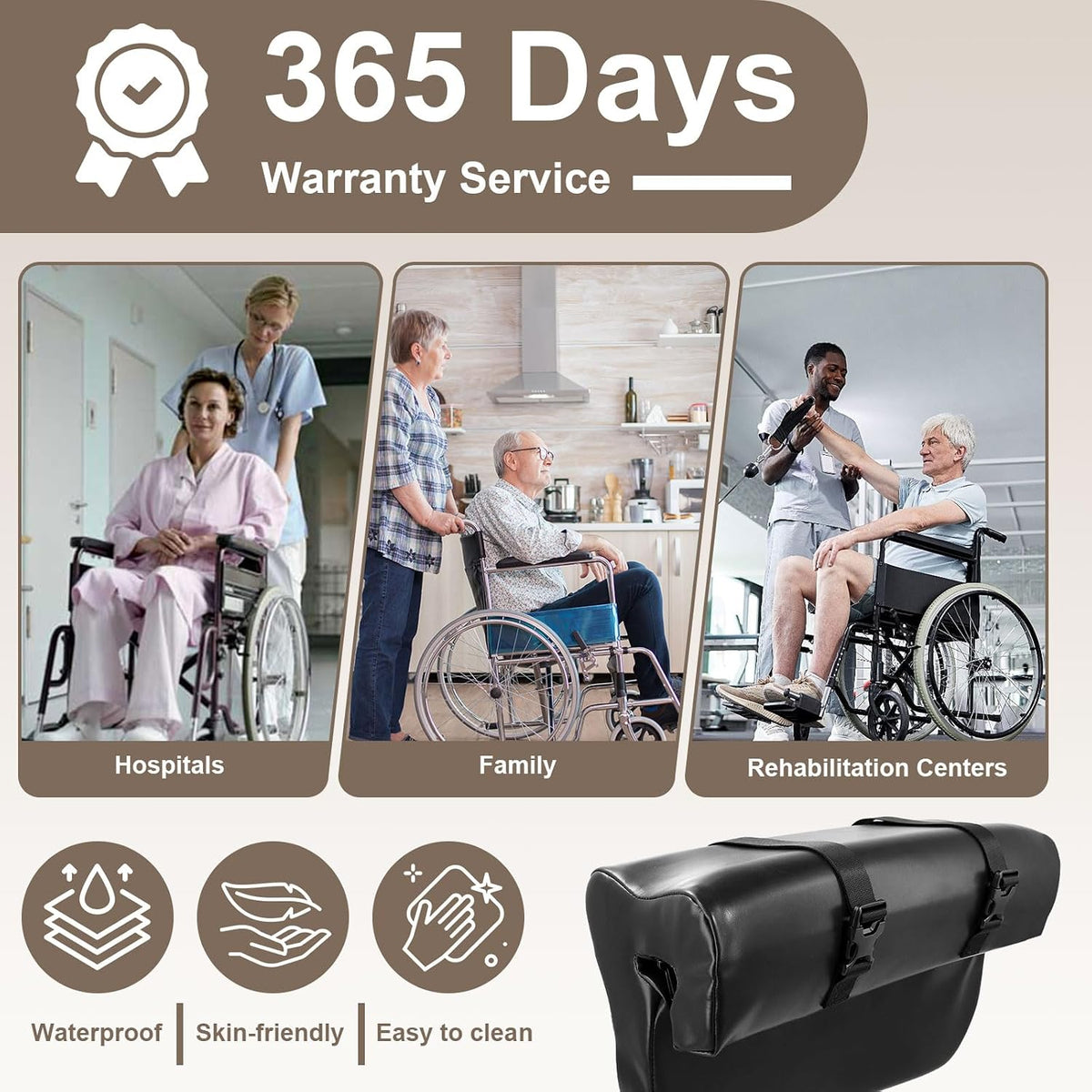 Wheelchair Armrest Pads, Memory Foam Arm Trough for Wheelchair, 16"L
