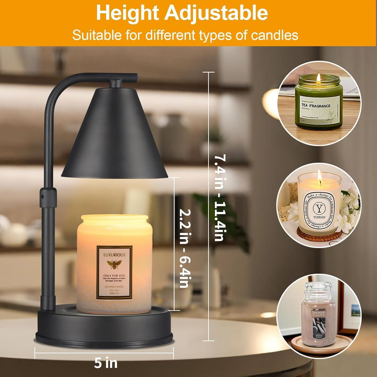 kobodon Candle Warmer Lamp with Timer Dragonfly Electric Candle Lamp Warmer