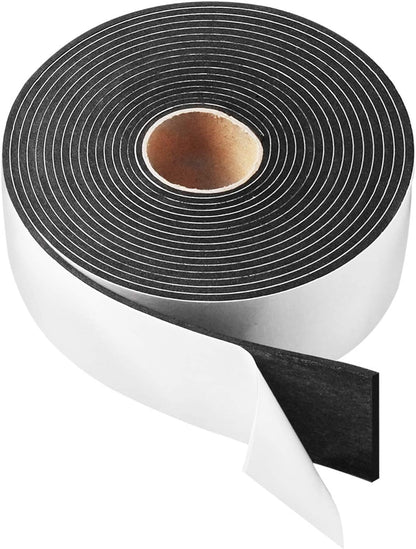 2 Rolls Foam Seal Tape for Door Window Insulation, Soundproof and Shockproof Foam Adhensive Strip, 3/8" Wx3/16 T Single Sided Foam Tape, Cold Air and Draft Closed Cell Seal Strip,Total 32FT