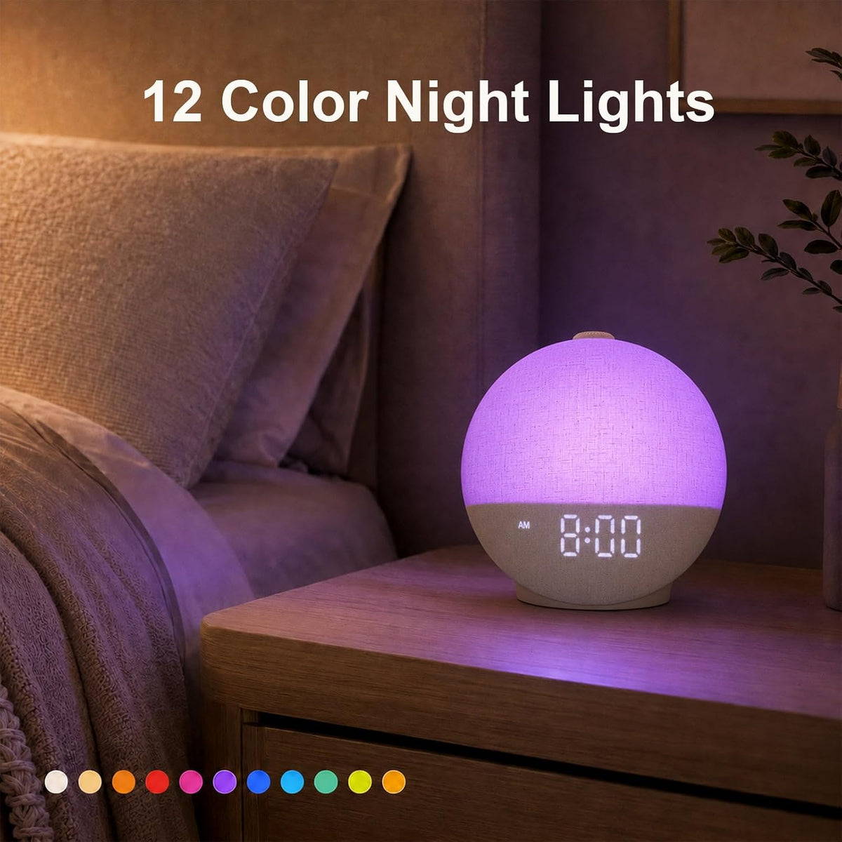 Sunrise Alarm Clock with Sound Machine, Natural Wake Up Light with Night Light, 30 Sleep Sounds, White Noise Machine Alarm Clocks for Bedrooms, Heavy Sleepers