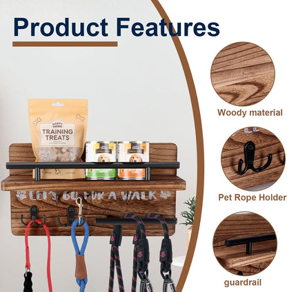 Dog Leash Holder for Wall,Key Holder Wall Mount,Home Keys Organizer Rack Decorative Pared Hook Holders Llaves Hooks for La Decor Small Hanger Mounted Colgar Keyholder Black Metal Pet Hanging