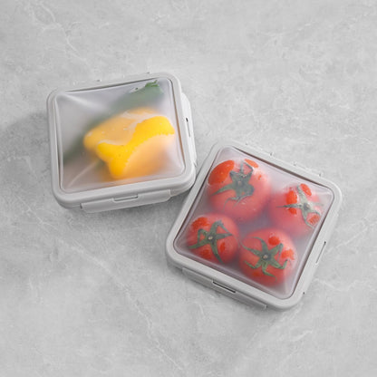 Reusable Silicone Food Storage Container with Lid Avocado Saver(6.5 cups/0.4 gal), Onion Keeper, Silicone Kitchen Organizers for Fridge
