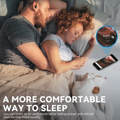 Sleep Earbuds Ultra-Thin Wireless Bluetooth 5.3 Earbuds for Side Sleepers, Noise Blocking Sleep Headphones with 6H Playtime, Ergonomic Mini Design for Small Ears, Deep Green