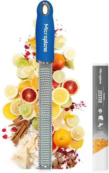 Premium Classic Series Zester - Lipstick Pink | Lemon Zester tool, Hard Cheese & Vegetable Grater | For Citrus, Parmesan Cheese, Garlic, Ginger, Nutmeg | Fine Stainless Steel Blade, Made in USA