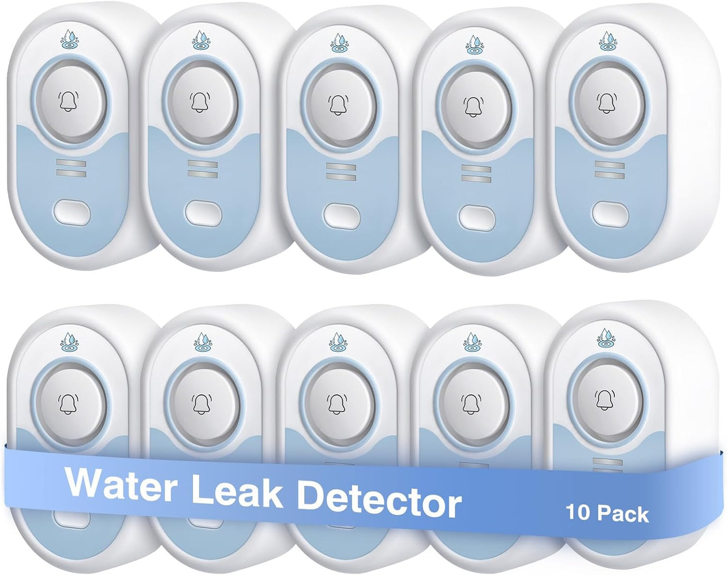 Water Leak Detector 3 Pack, 5-Year Battery Life, Water Alarm with Low Battery Warning, 100dB Loud Sound and Self-Test Function, IP66 Waterproof for Home Basement Kitchen RV(Not Support Wi-Fi)