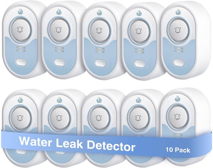 Water Leak Detector 3 Pack, 5-Year Battery Life, Water Alarm with Low Battery Warning, 100dB Loud Sound and Self-Test Function, IP66 Waterproof for Home Basement Kitchen RV(Not Support Wi-Fi)
