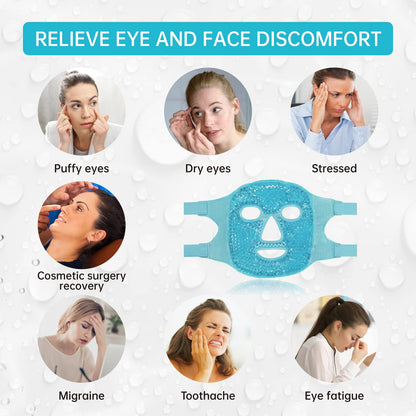 ZNÖCUETÖD Cold Face Eye Mask Ice Pack Reduce Facial Puff, Dark Circles, Hot Cold Compress Pack, Face SPA Gift for Woman Sleeping, Pressure, Headaches, Skin Care, Post Laser Cosmetic Care, Reversible