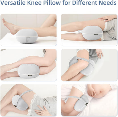 Knee Pillow for Side Sleepers - Cooling Pillow Between Legs for Side Sleeping - Memory Foam Knee Pillow with Strap for Hip Pain & Spine Alignment (Blue)