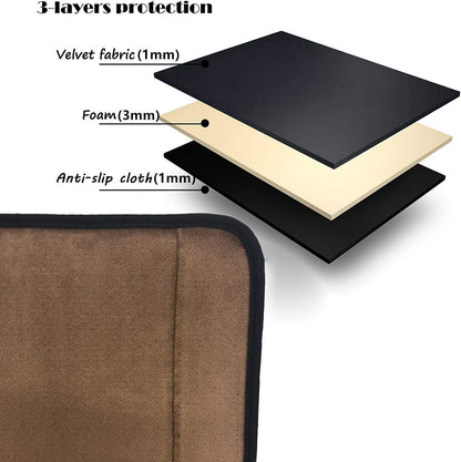 Wanty 2 Pieces Home Office Polyester Removable Durable Machine Washable Office Chair Armrest Slipcovers Covers Protect Armrests (Brown)