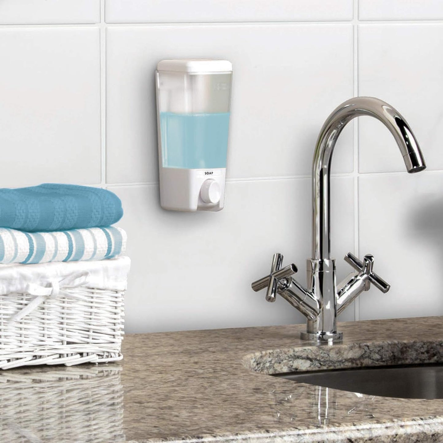 Better Living Products 72350 Clear Choice 3-Chamber Shower Dispenser, White