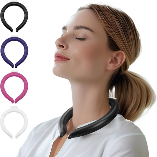 Magic Gel Neck Cooling Tube - Cooling Neck Ring - Reusable Ice Ring Wraps - Necks, Face Ice Coolers - Frozen Cool Wraps, Tubes for Summer Heat, Extremely Hot Weather - 2 Pack, B&W
