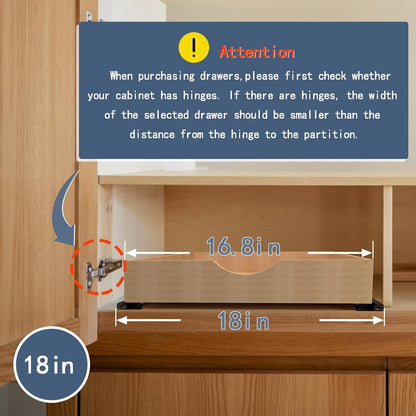 Pull Out Cabinet Drawers - 9x2 Size Options (10-29'W,18-21'D), Pre-Assembled with Soft Close Slides, Solid Beechwood, Easy Installation(10'W x 18'D)