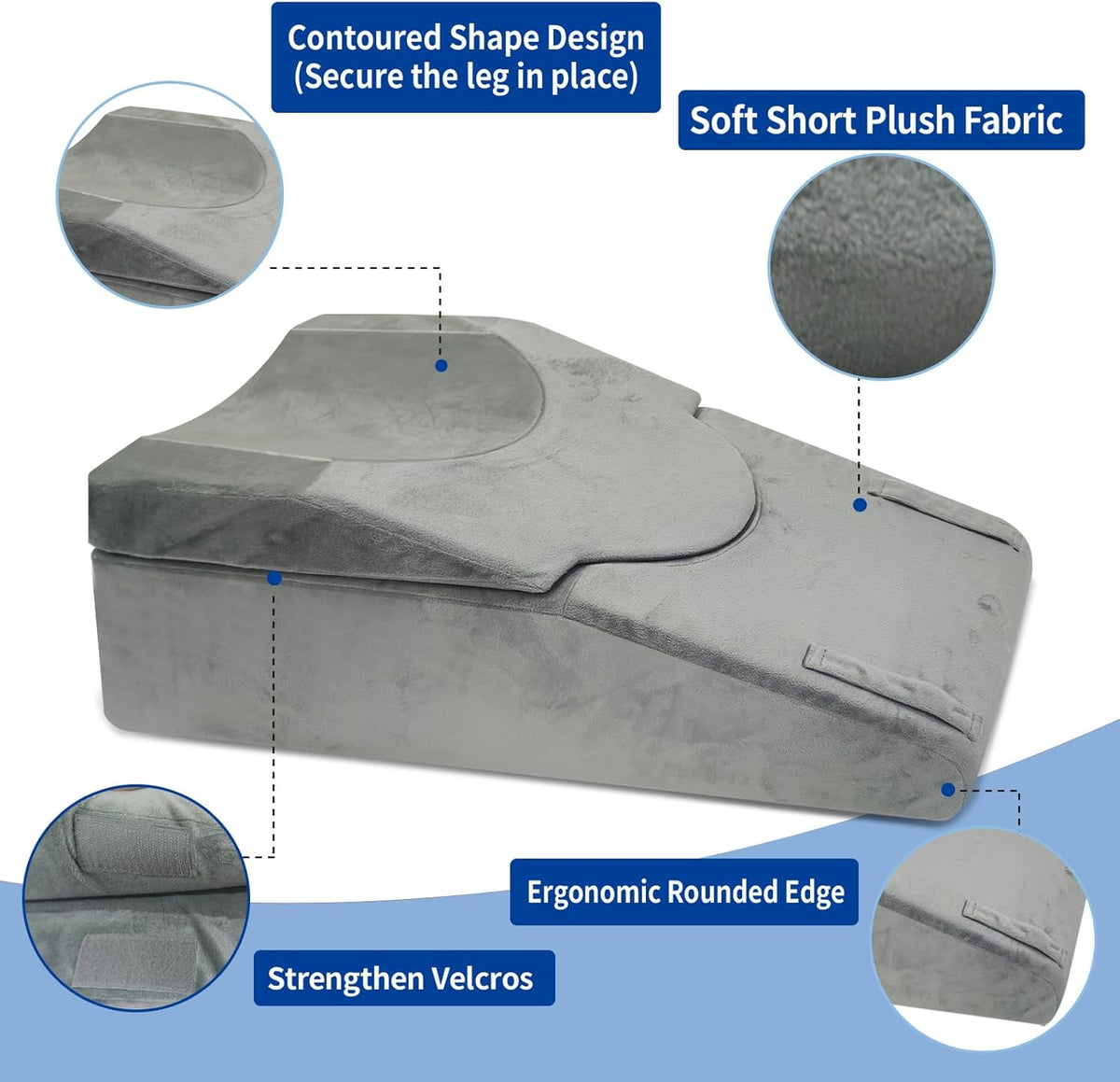 Leg Elevation Pillows for After Surgery, Memory Foam Leg Pillow for Sleeping Lower Back Hip Ankle Sciatica Pain Relief