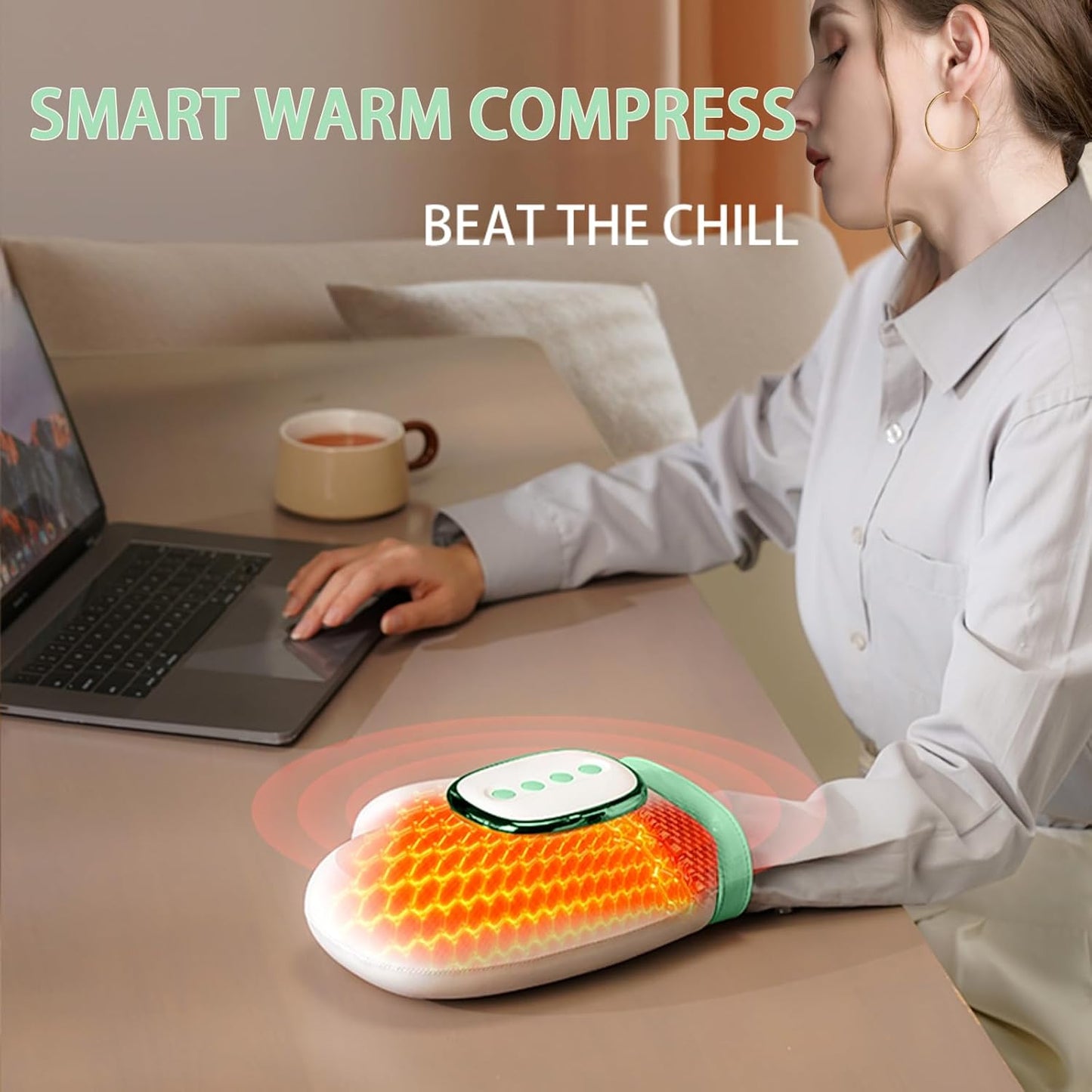 Neck and Shoulder Massager,Portable Shiatsu Back Massage Hand-Shaped Deep Tissue 4D Kneading Massager with Heat for Pain Relief and Muscle Relax,Gifts for Women Men,(Green)