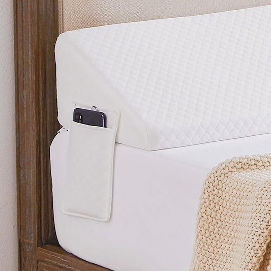 Homemate King Size（76"x10"x6"） Bed Wedge Pillow for Headboard - Bed Gap Filler(0-8") - Triangle Bloster Pillow Wedge - White