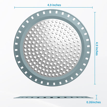 Shower Drain Hair Catcher,Aluvor Shower Drain Cover Bathtub Drain Strainer | Weighted Metal Hair Trap Stopper Sink Protector Filter Bathroom Flat Strainer Stopper (Silver gray)