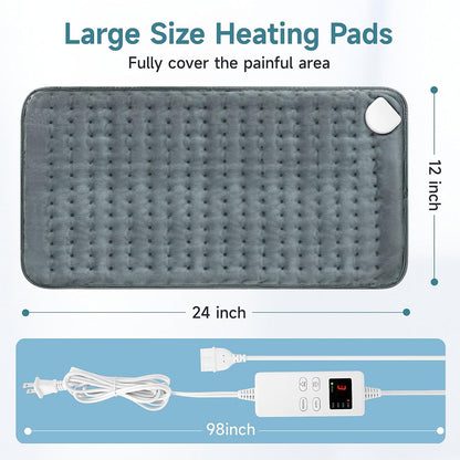 NBKLS Heating Pads for Back Neck Shoulder Pain, Electric Heating Pad Auto Shut Off, Fast Heat, Large Heating Pad Christmas Gift for Women Men, Birthday Gifts for Mom Dad (Blue)