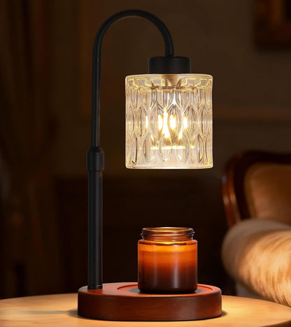 Candle Warmer Lamp with Timer and Dimmer,Electric Gold Light Gifts for Women Melt Wax Warmer Lamp with 2 Bulbs for Candle Jars House Warming New Home Decor Bedroom